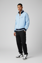 Men Color Block Raglan Sleeve Zip Track Jacket