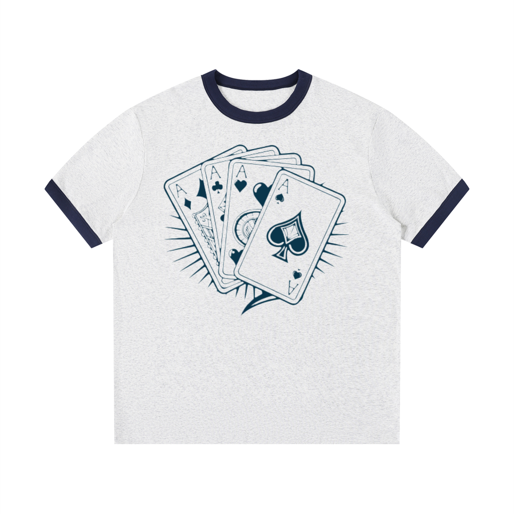 Men Contrast Edge Ribbed T-Shirt - ACE