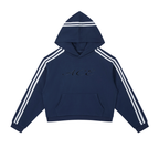 Women Contrast Side Stripe Cropped Hoodie - ACE