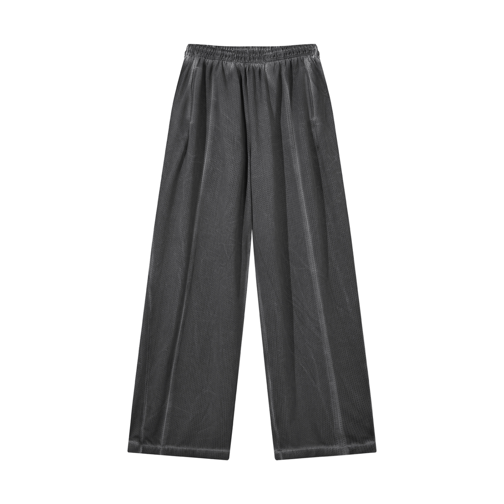 Unisex Vintage Wash Wide Leg Mesh Sweatpants - ACE