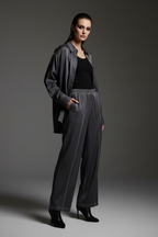Women Vintage Wash Sweatpants with Wide Leg and Mesh Detail - ACE