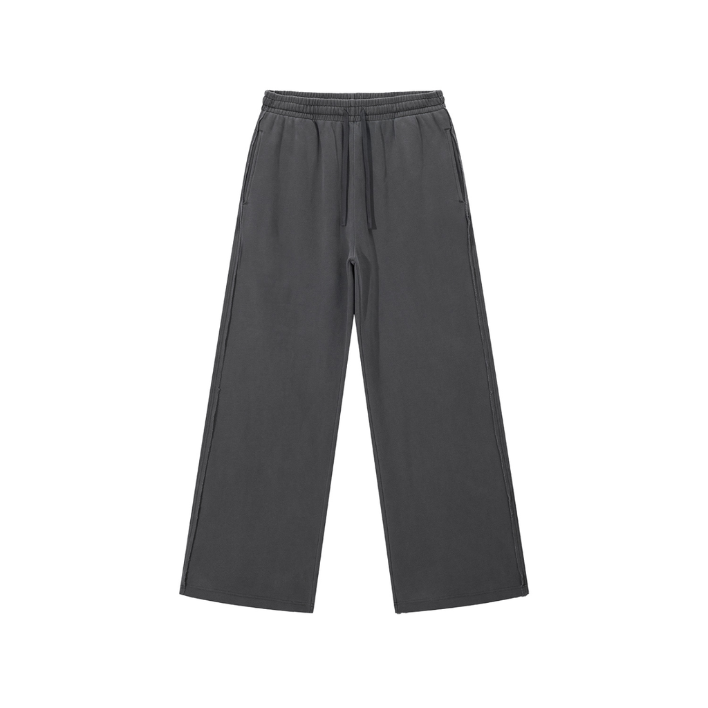 Men Snow Washed Sweatpants with Raw Edge Design - ACE