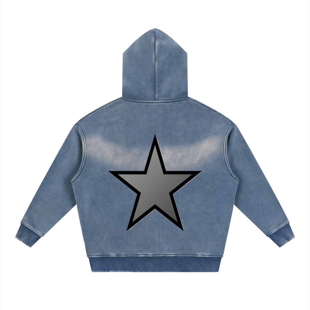 Sunfade Two-way Zipper Boxy Fleece Hoodie - ACE