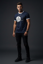 Men Contrast Edge Ribbed T-Shirt - ACE