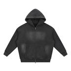 Men Sunfade Fleece Hoodie - Two-way Zipper Boxy Design - ACE
