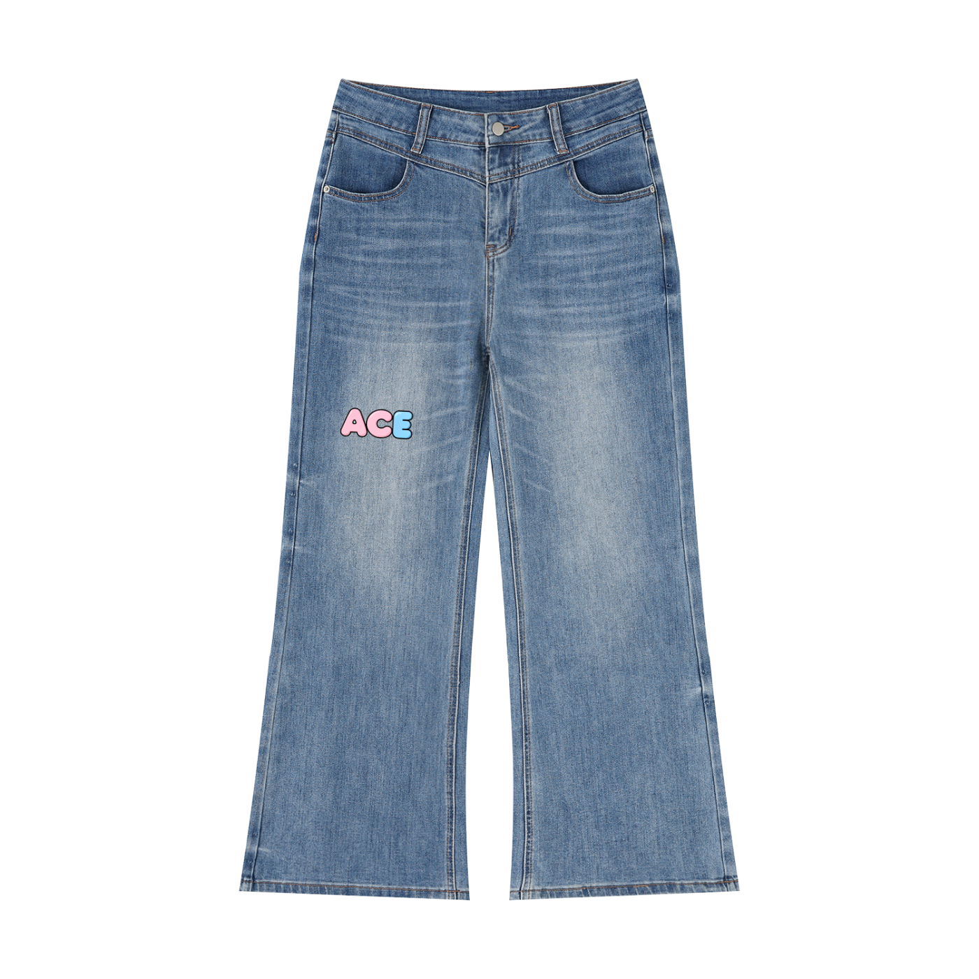 Women’s Vintage Wash Wide Leg Jeans - ACE