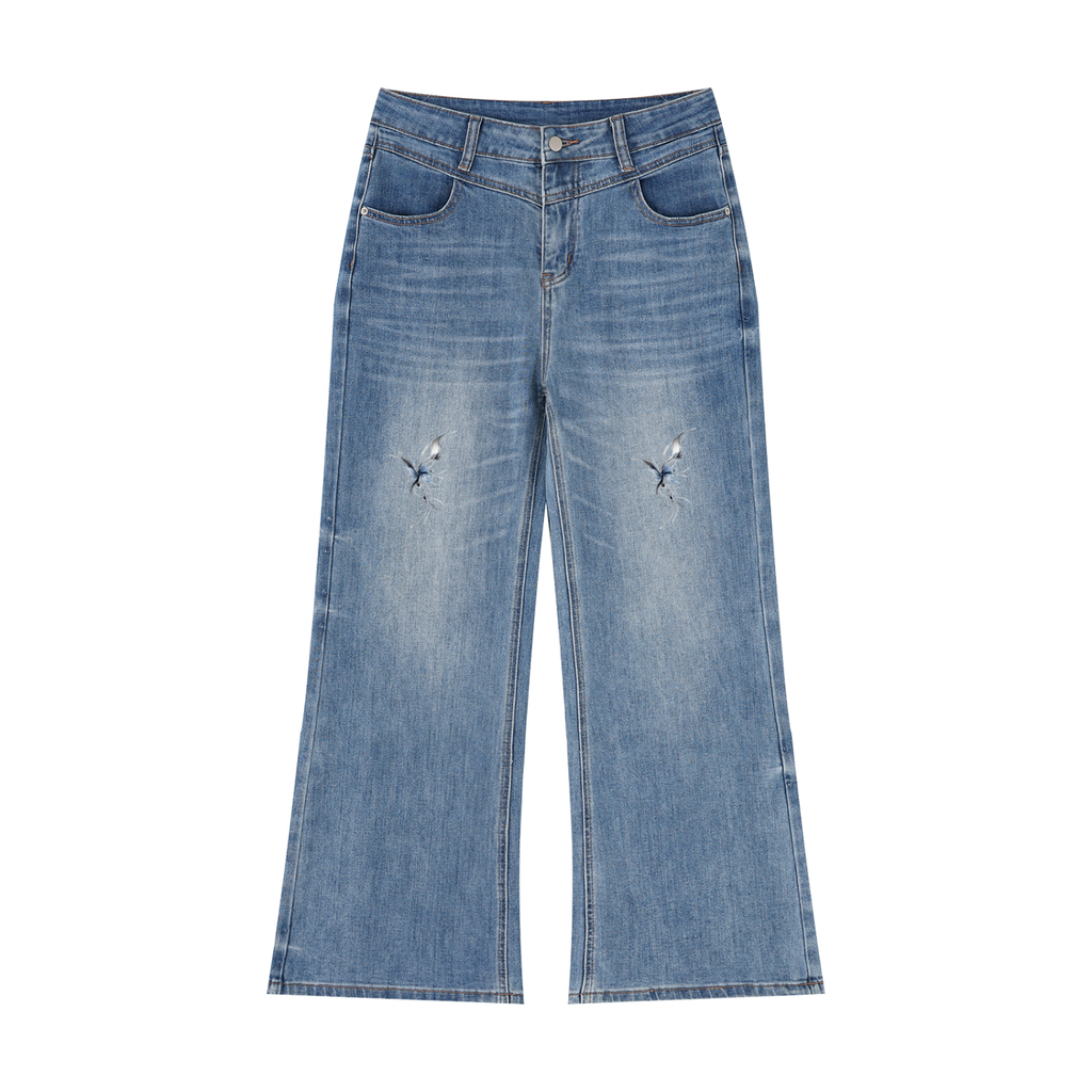 Women’s Vintage Wash Wide Leg Jeans - ACE