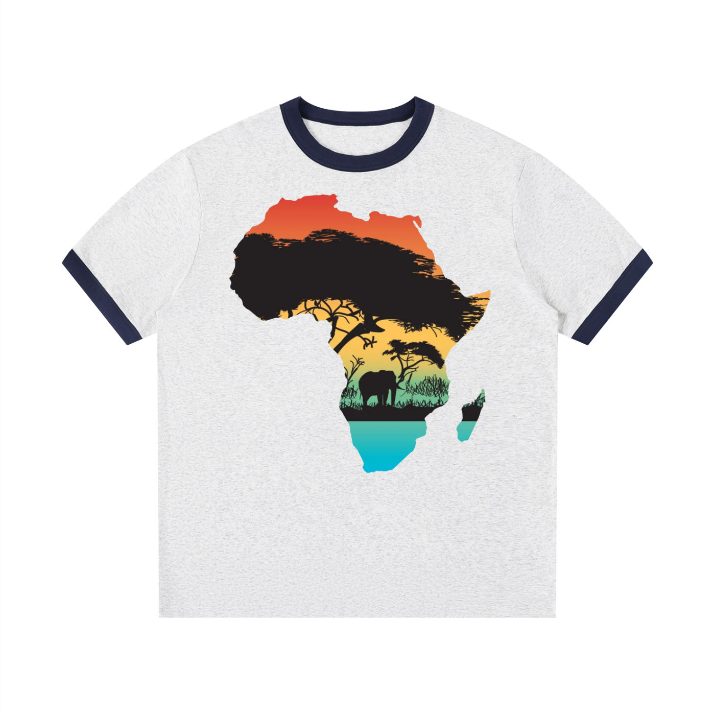 Contrast Edge Ribbed Crewneck T-Shirt - ACE