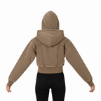 Women Vintage Washed Cropped Fleece Hoodie - ACE