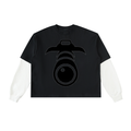 Layered Contrast Sleeve Cotton T-Shirt - ACE