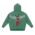 Men Sunfade Fleece Hoodie Two-way Zipper Boxy Design - ACE