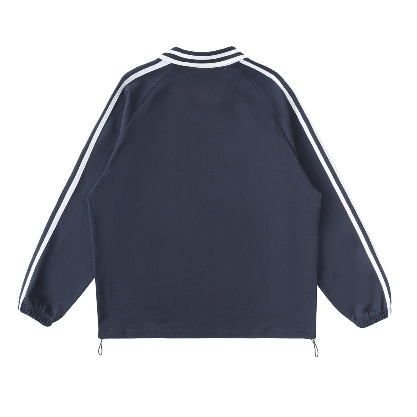Contrast Striped Lapel Collar Sweatshirt - ACE
