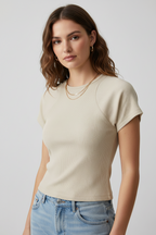 Women Slim Fit Paneling T-Shirt - ACE