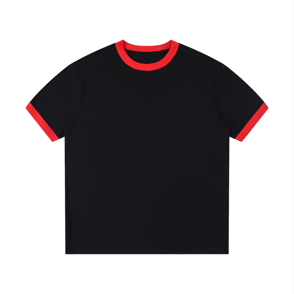 Contrast Edge Ribbed Crewneck T-Shirt - ACE