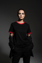 Women Contrast Edge Ribbed T-Shirt - ACE