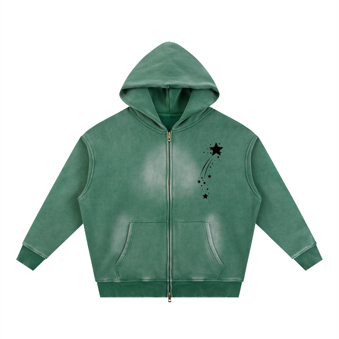 Sunfade Two-way Zipper Boxy Fleece Hoodie - ACE