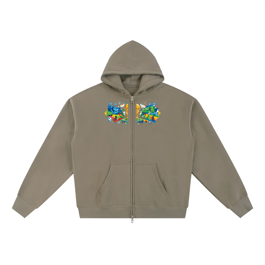Men Essential Fleece Zip-Through Hoodie - ACE
