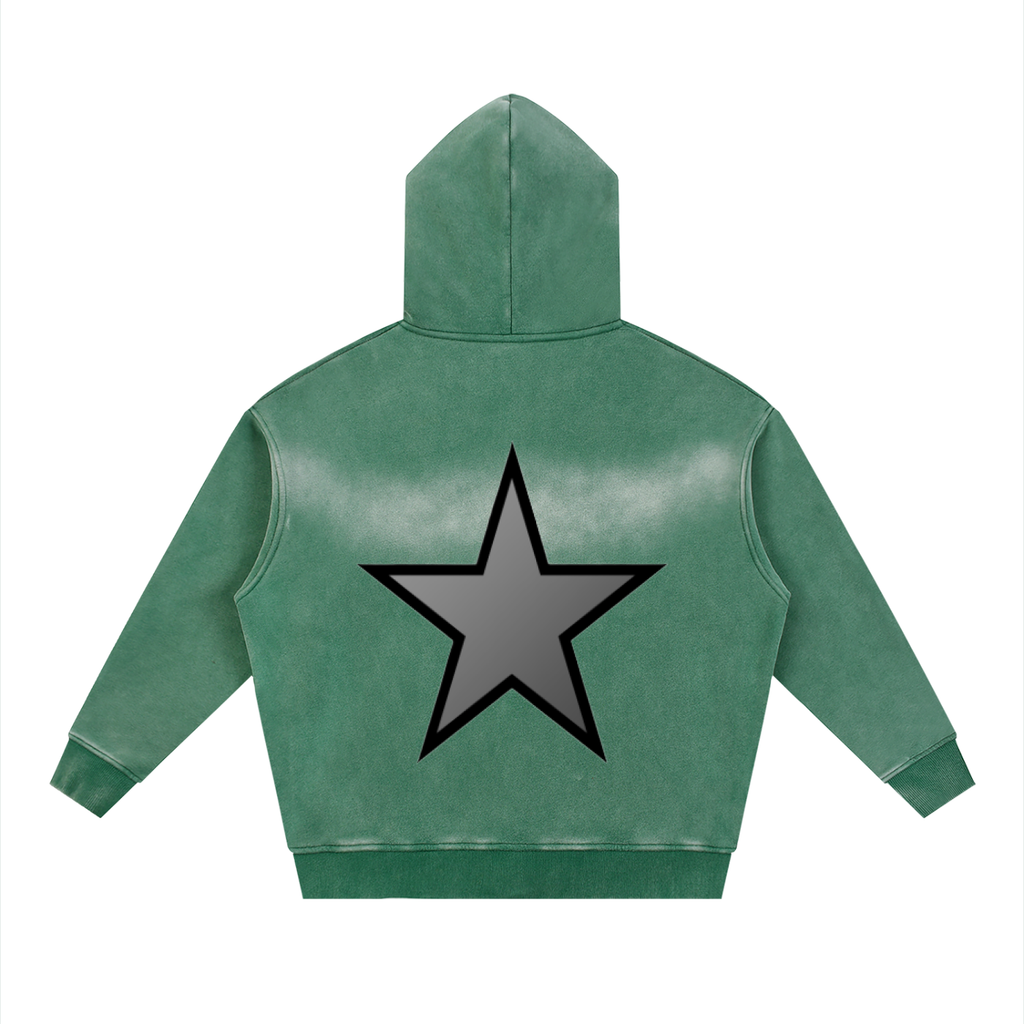 Women Sunfade Fleece Hoodie - Two-way Zipper Boxy Style - ACE
