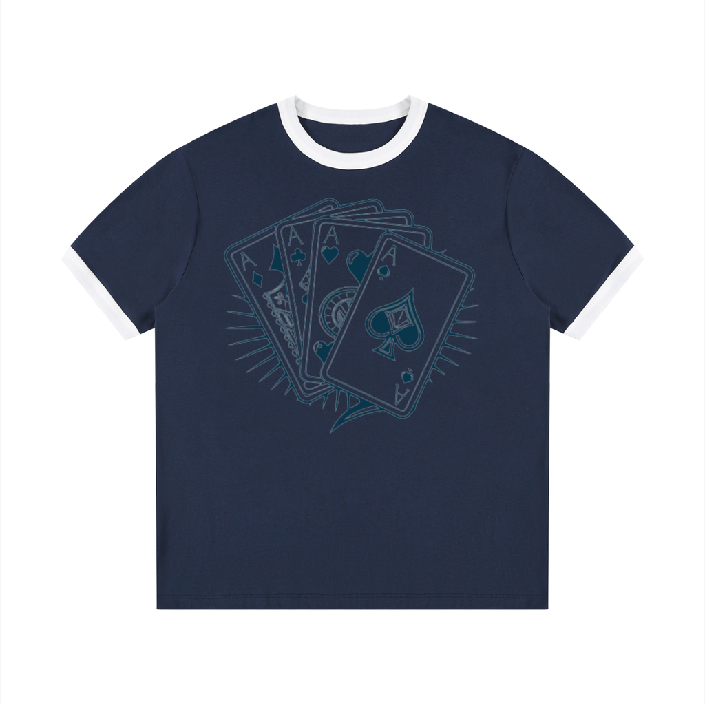 Men Contrast Edge Ribbed T-Shirt - ACE