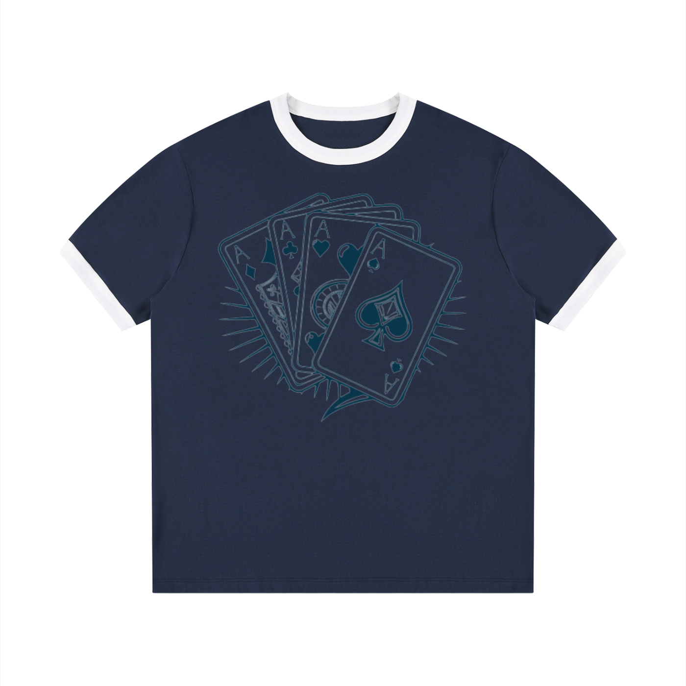 Contrast Edge Ribbed Crewneck T-Shirt - ACE