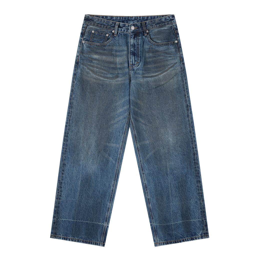 Vintage Wash Baggy Denim Jeans - ACE