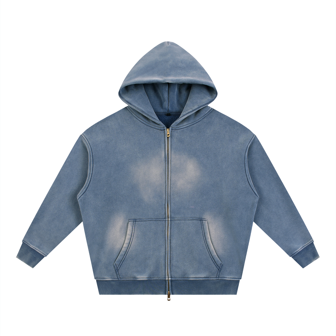 Sunfade Two-way Zipper Boxy Fleece Hoodie - ACE