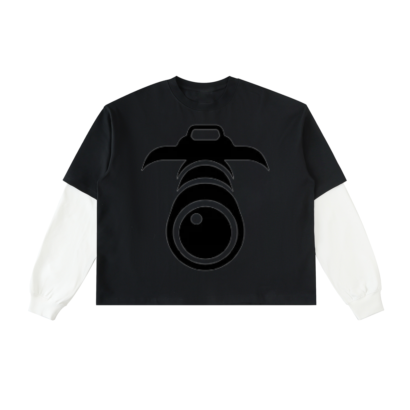 Layered Contrast Sleeve Cotton T-Shirt - ACE