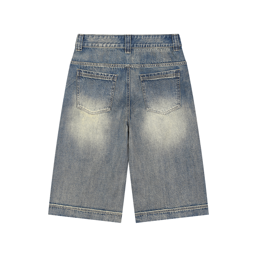 Vintage Wash Baggy Denim Shorts - ACE
