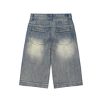 Men Vintage Denim Shorts - Wash Baggy Style - ACE