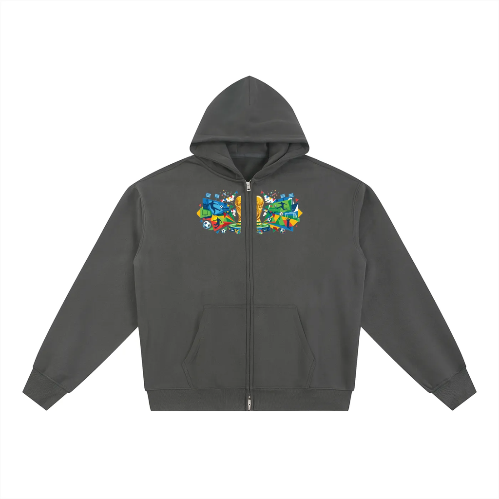 Men Essential Fleece Zip-Through Hoodie - ACE