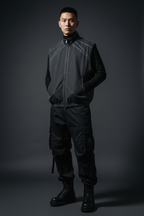 Men Vintage Wash Mesh Full-Zip Vest