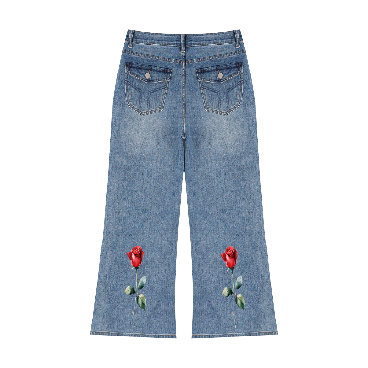 Women’s Vintage Wash Wide Leg Jeans - ACE