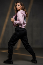 Women Cropped Half-Zip Hoodie - ACE