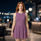 Women’s Ruched Sleeveless Full-Zip Dress - ACE